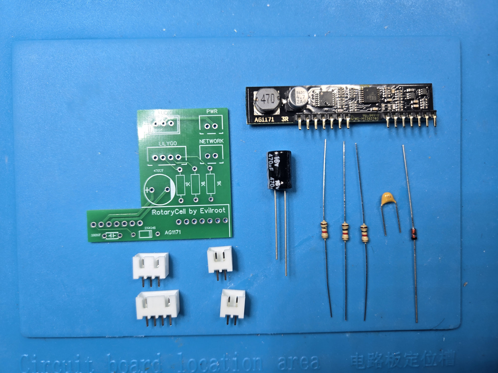 Bare carrier with all builder-installed parts laid out