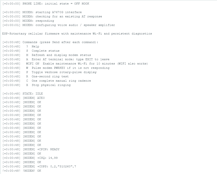 First serial output after the uploaded firmware starts