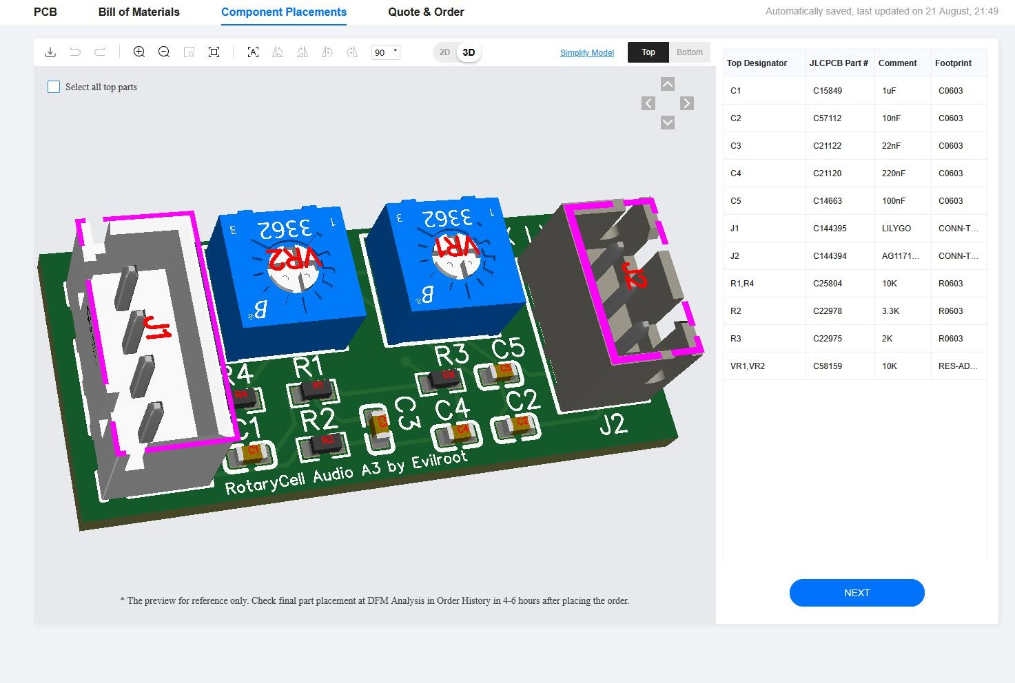 Passive Audio Board PCB Design preview